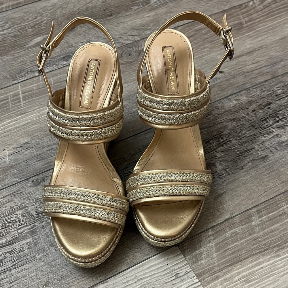 Antonio Melani Metallic Gold Sandals